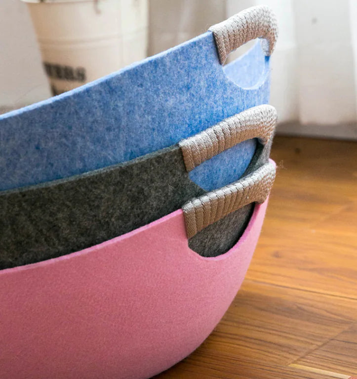 Universal Pet Bed for Cats - Felt and Bowl Design