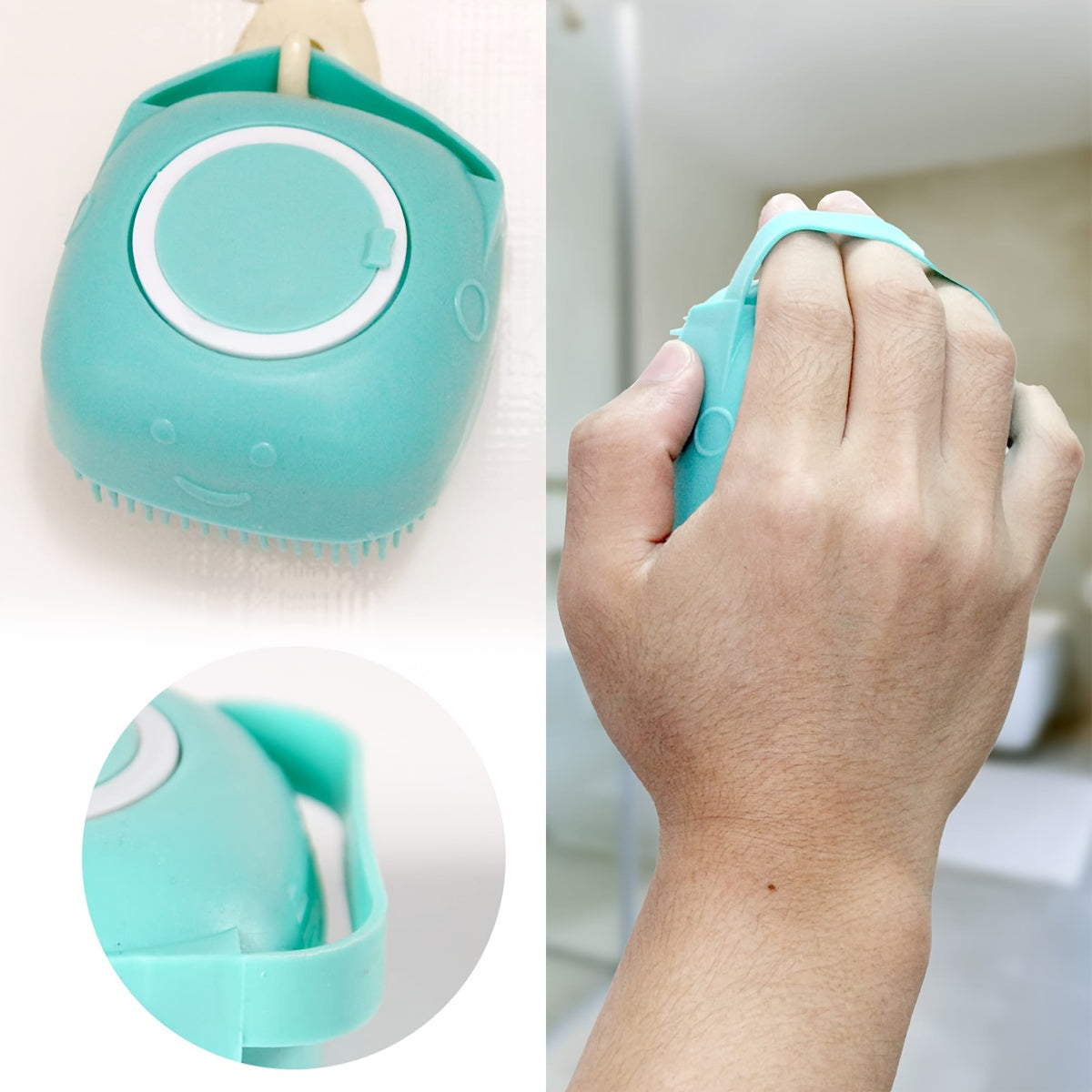 Silicone Pet Bath Brush with Shampoo Dispenser