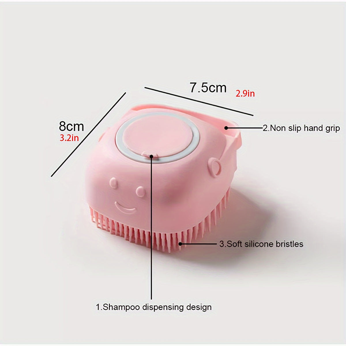 Silicone Pet Bath Brush with Shampoo Dispenser