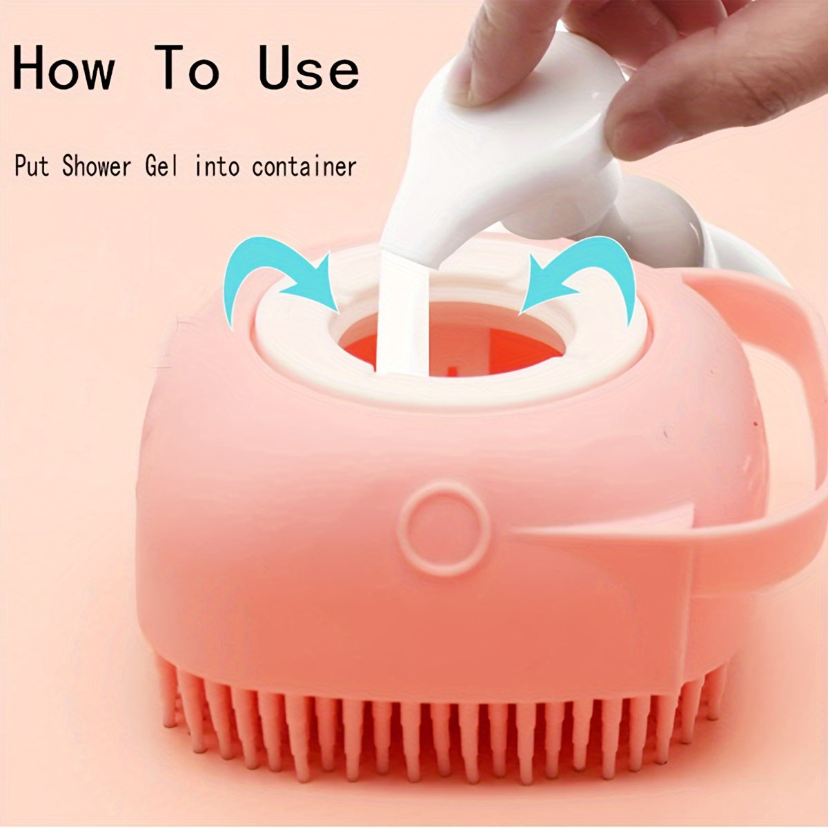 Silicone Pet Bath Brush with Shampoo Dispenser