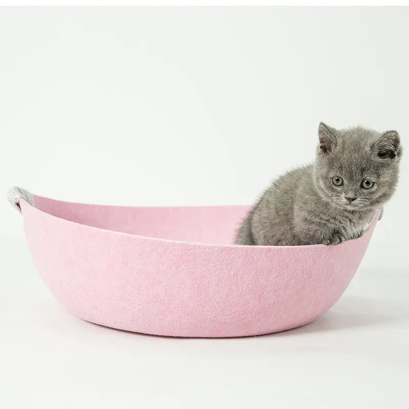Universal Pet Bed for Cats - Felt and Bowl Design