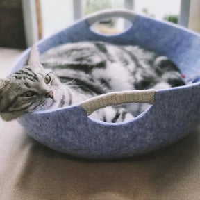 Universal Pet Bed for Cats - Felt and Bowl Design