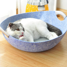 Universal Pet Bed for Cats - Felt and Bowl Design